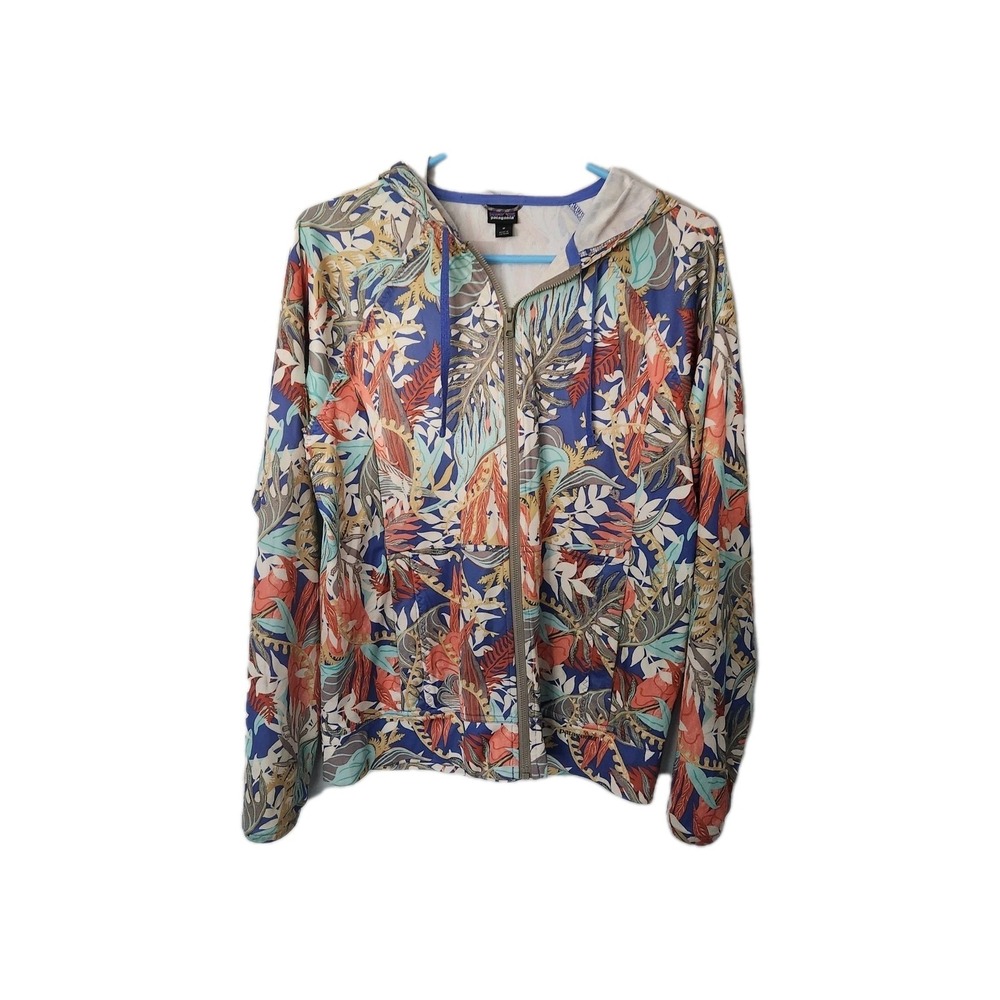 Patagonia Coastal Hideaway Suncover Tropical Hoodie Jacket  Women's M Full Zip